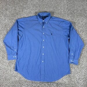 Ralph Lauren Shirt Mens 16.5 34/35 Blue Yarmouth Pinpoint Oxford Button Down